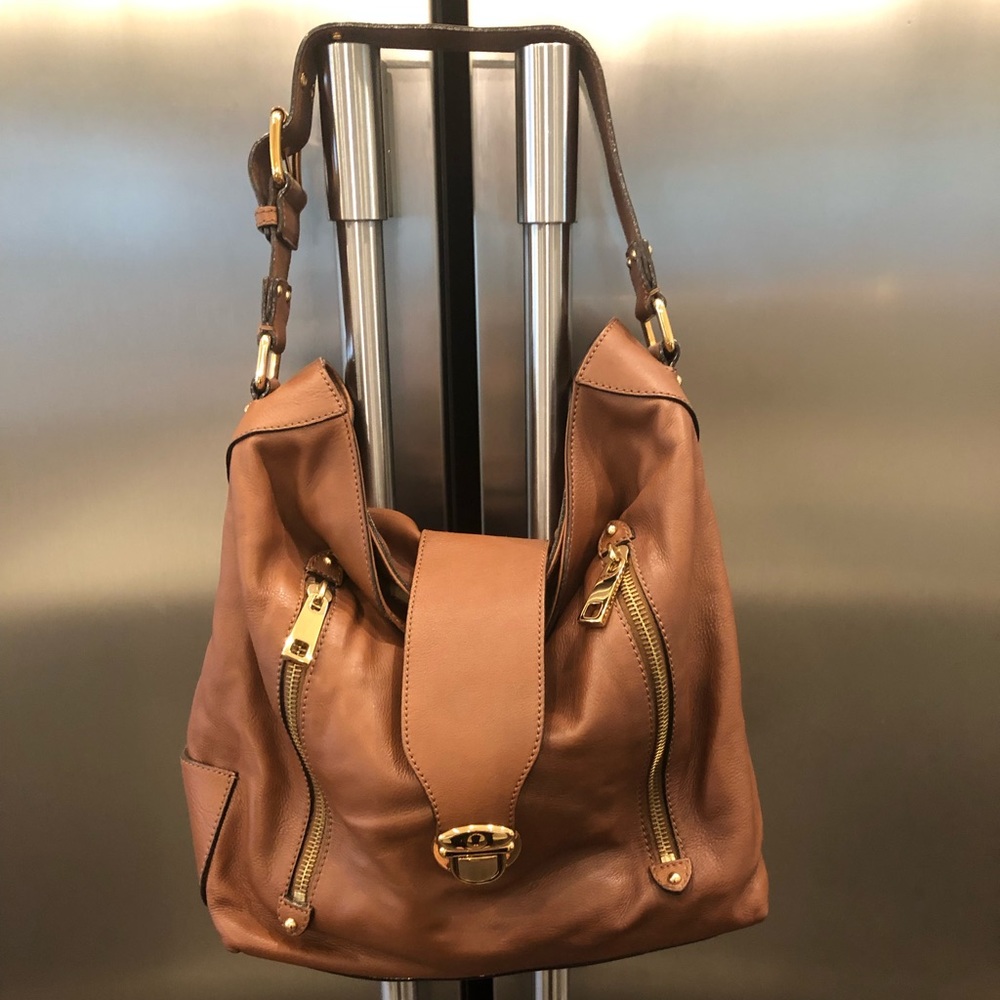 Marc Jacobs brown leather purse with gold accents